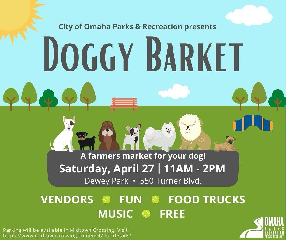 Shelbi and Eden will be running our booth at the Doggy Barket this coming Saturday from 11A-2P! We will have the prize wheel set up, so make sure to stop by and spin it for fun prizes and coupons! We will also be doing a drawing for a 3 day doggy day