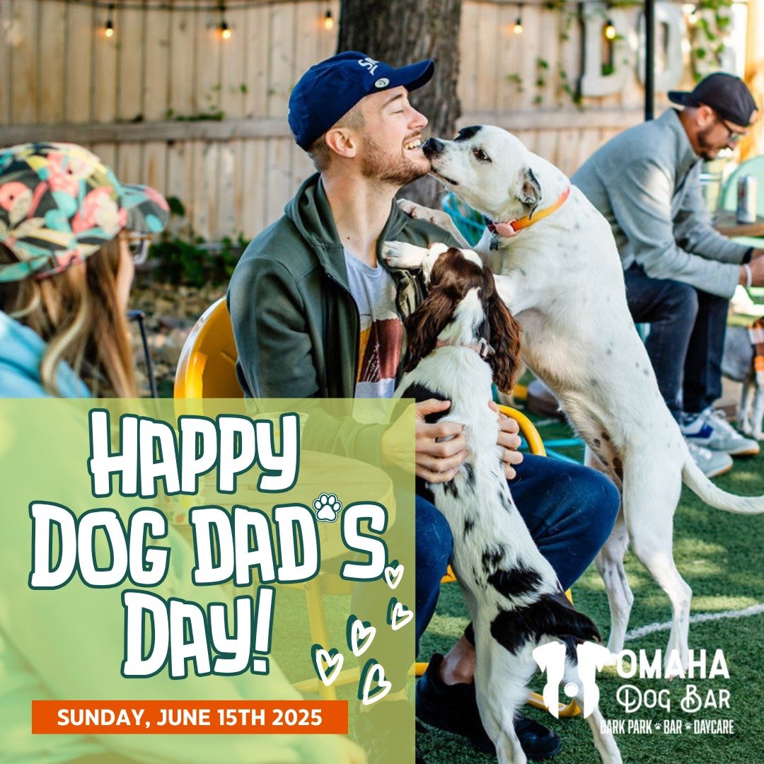 Dog Dad&rsquo;s Day at Omaha Dog Bar! 
Sunday, June 16 | 10AM&ndash;1PM

Let&rsquo;s hear it for the dog dads! 🐶💪

Join us for a paws-itively awesome morning dedicated to the guys who throw the balls, give the belly rubs, and never say no to &quot;