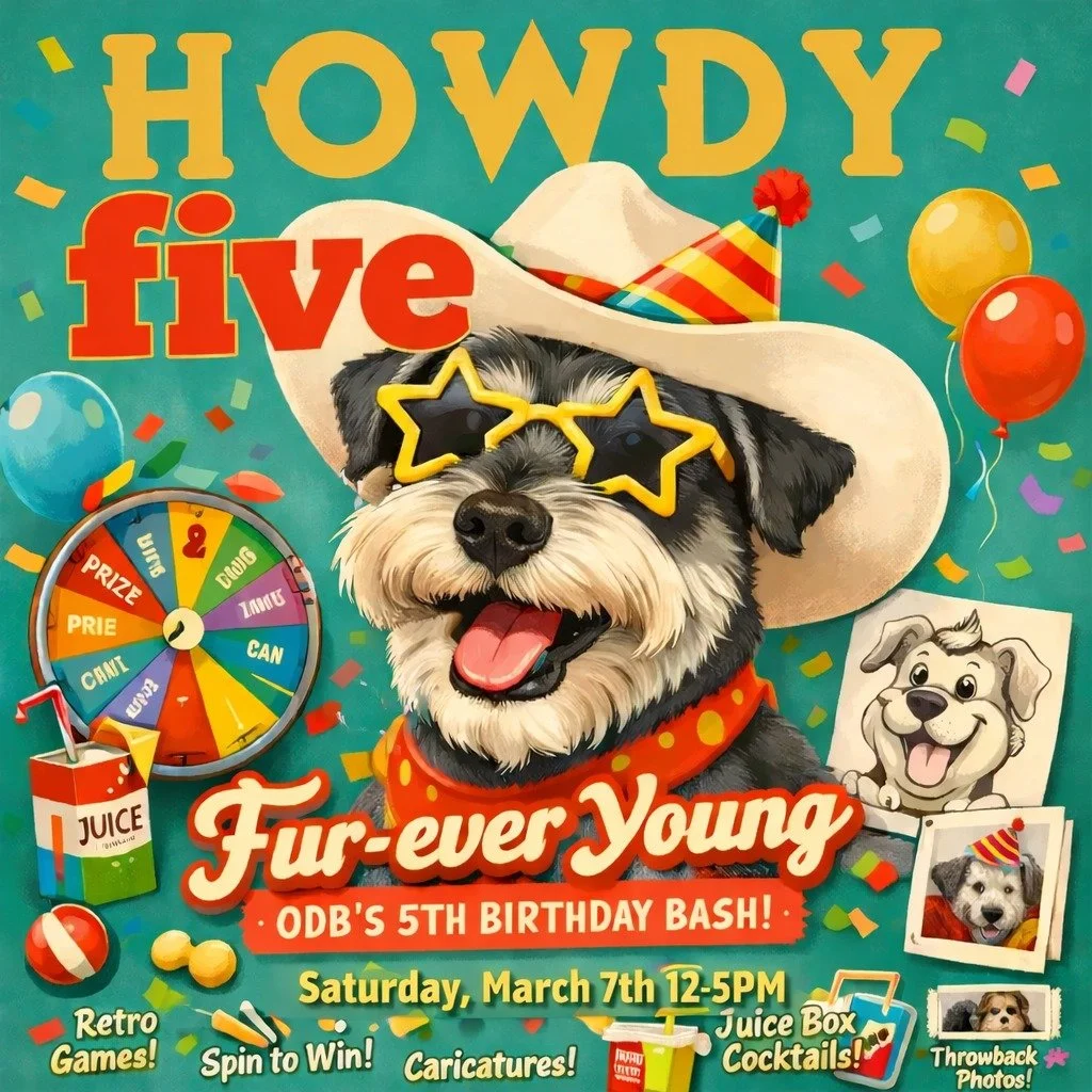 We turned FIVE a few weeks ago&hellip; and now it&rsquo;s officially time for the BIG PAWTY! 🎉🐾
We&rsquo;re throwing the ultimate retro kids&rsquo; birthday party &mdash; but for dogs (and the humans obsessed with them) on Saturday, March 7th from 