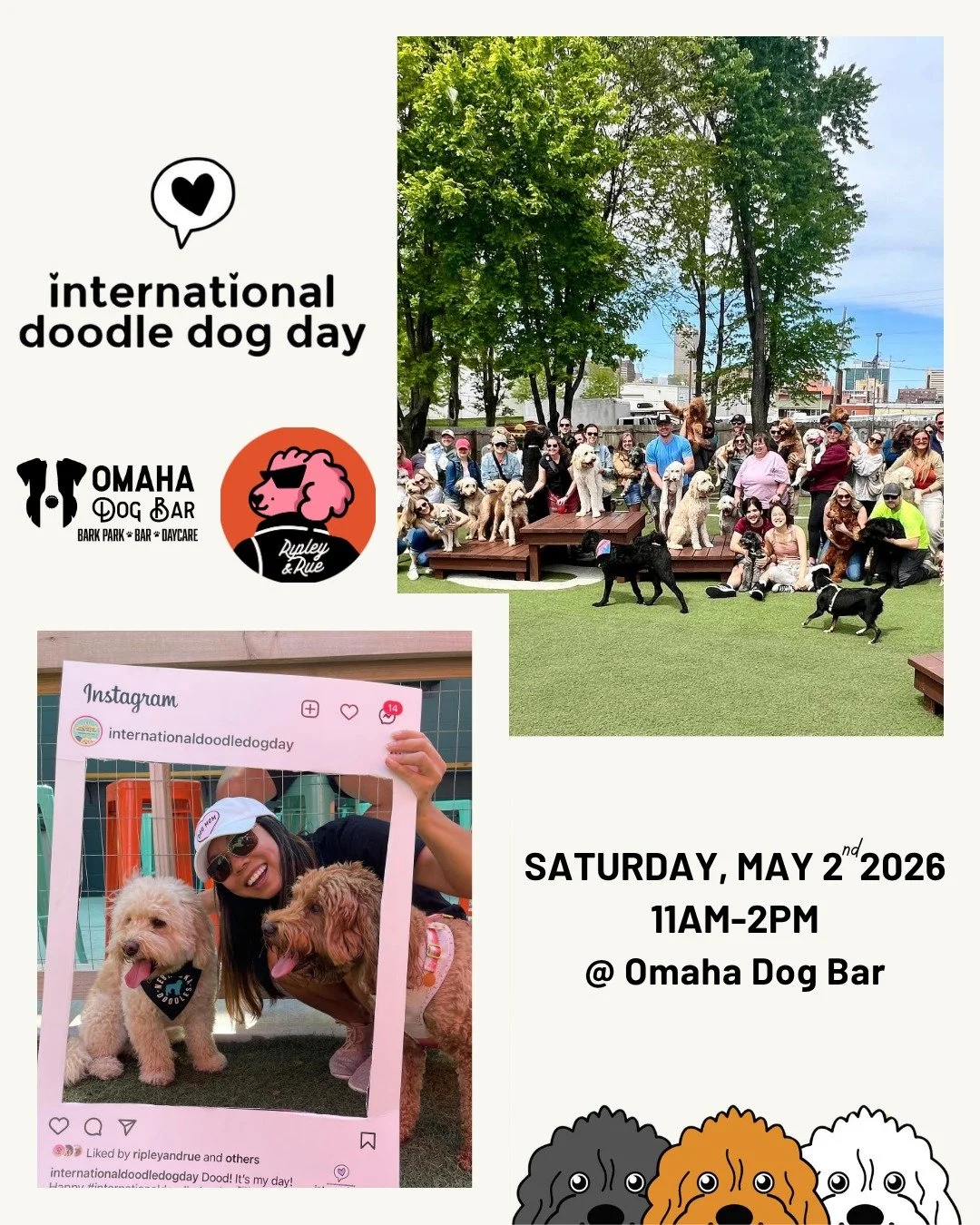 🐾 12th Annual International Doodle Dog Day 🐾

Doods&hellip; It&rsquo;s YOUR day!
Whether you have a Goldendoodle, Labradoodle, Aussiedoodle, Bernedoodle, Sheepadoodle, Schnoodle (or any other fabulous dood mix), you won&rsquo;t want to miss this ho