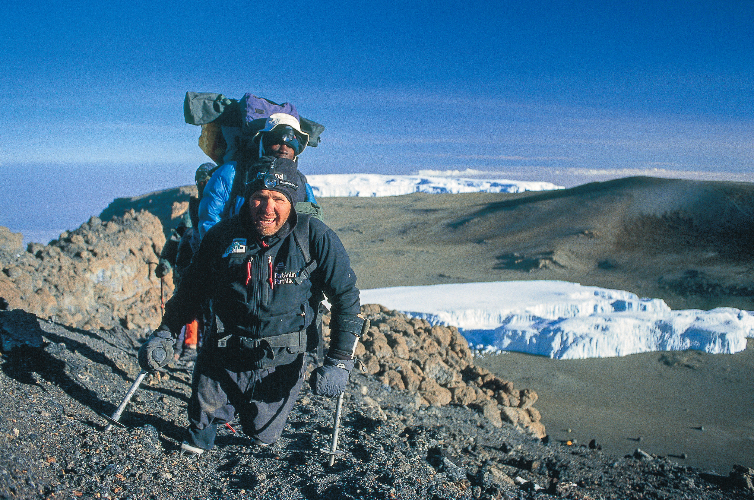 Warren Macdonald approaches the summit of Mt Kilimanjaro