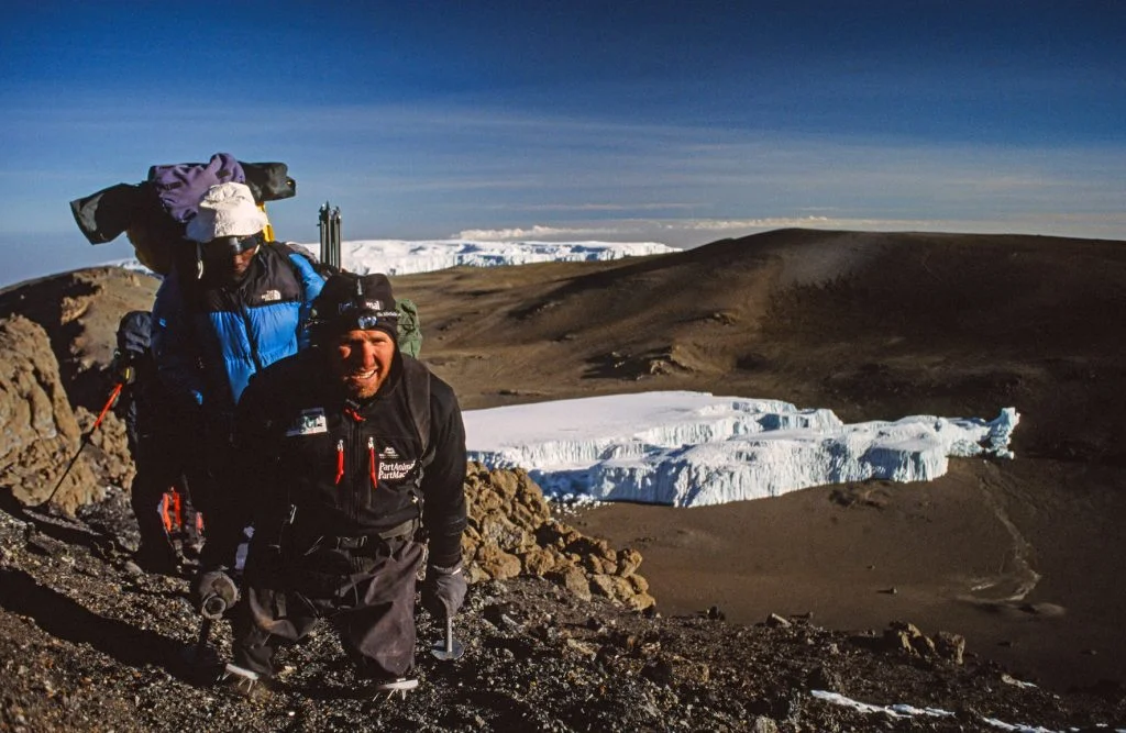 Warren Macdonald approaches the summit of Mt Kilimanjaro