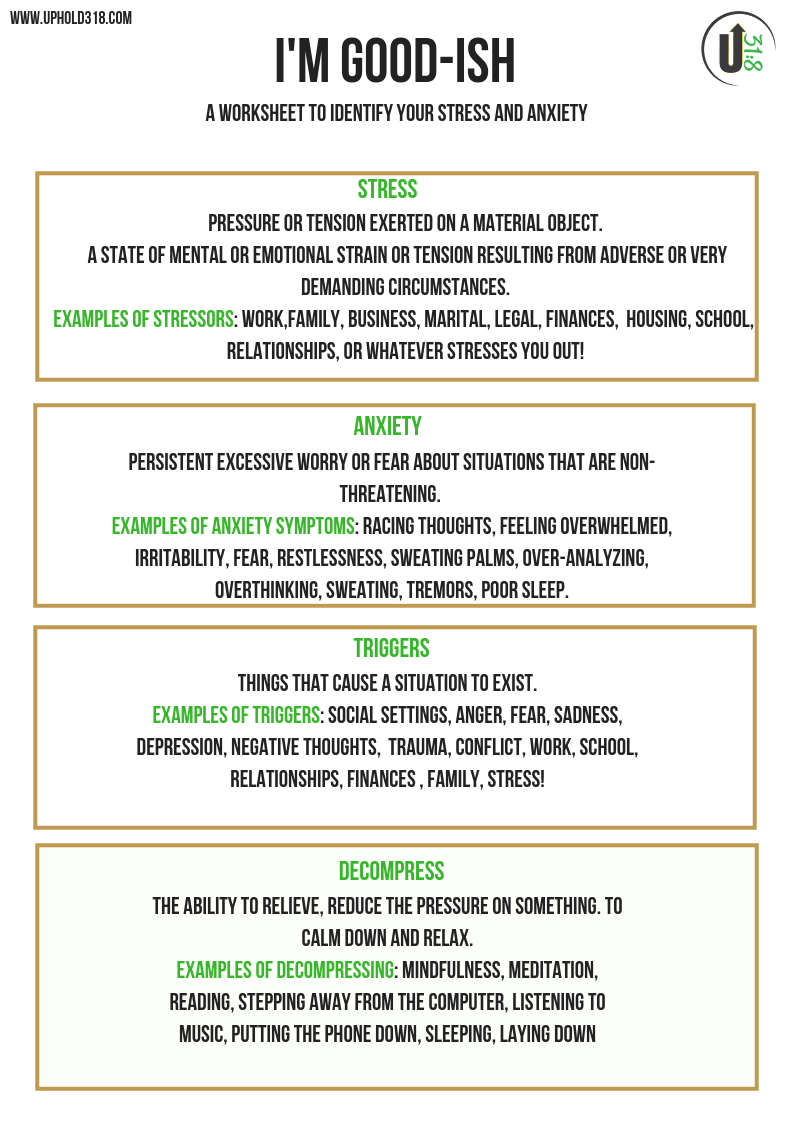 30 Mental Health Triggers Worksheet - support worksheet