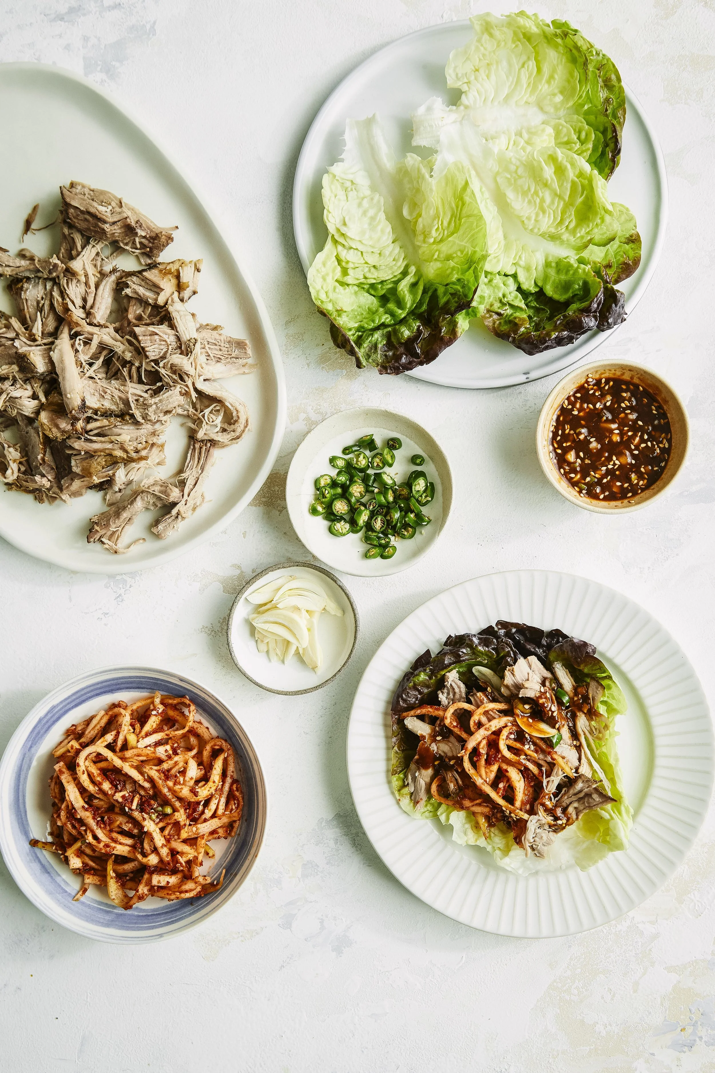 Bo Ssam - Slow Cooker Korean Pork Wraps