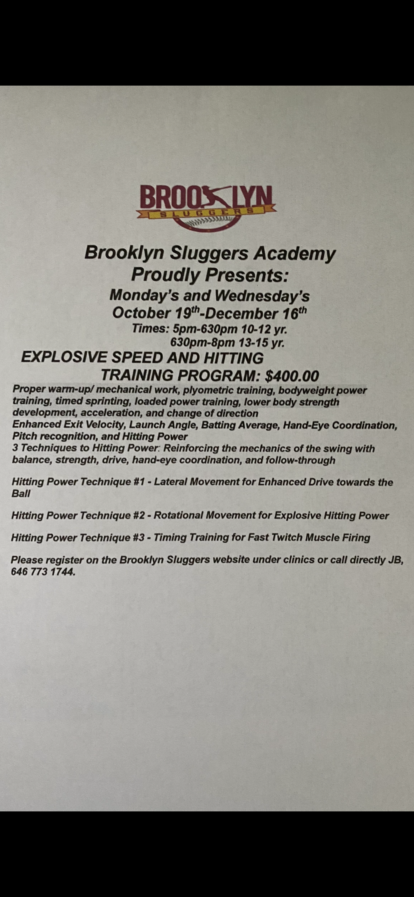 Baseball Explosive Speed and Hitting Training Program
