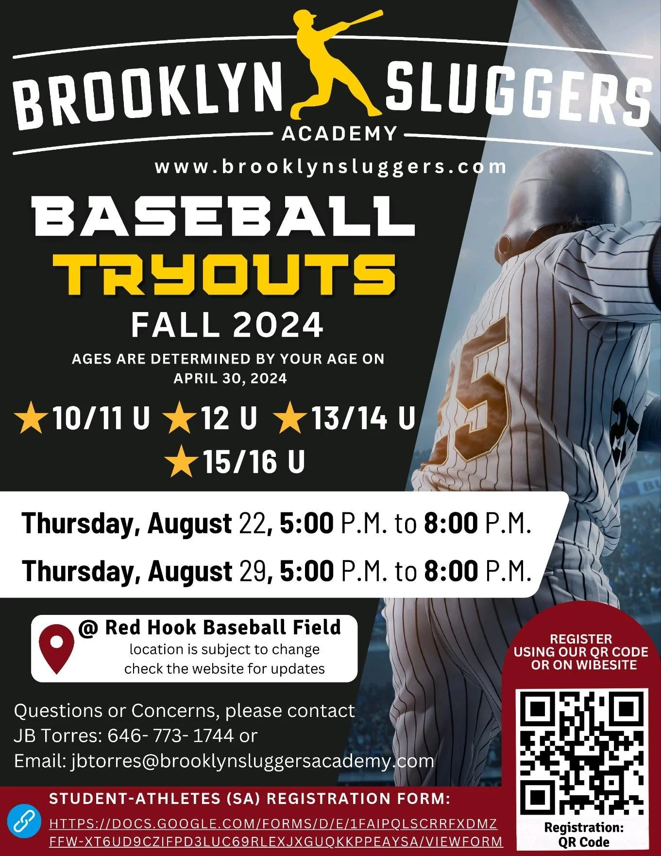 Brooklyn Sluggers Academy Fall Tryout  