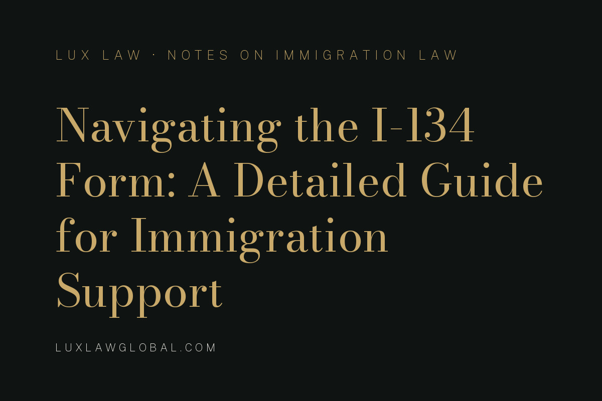 Navigating the I-134 Form: A Detailed Guide for Immigration Support