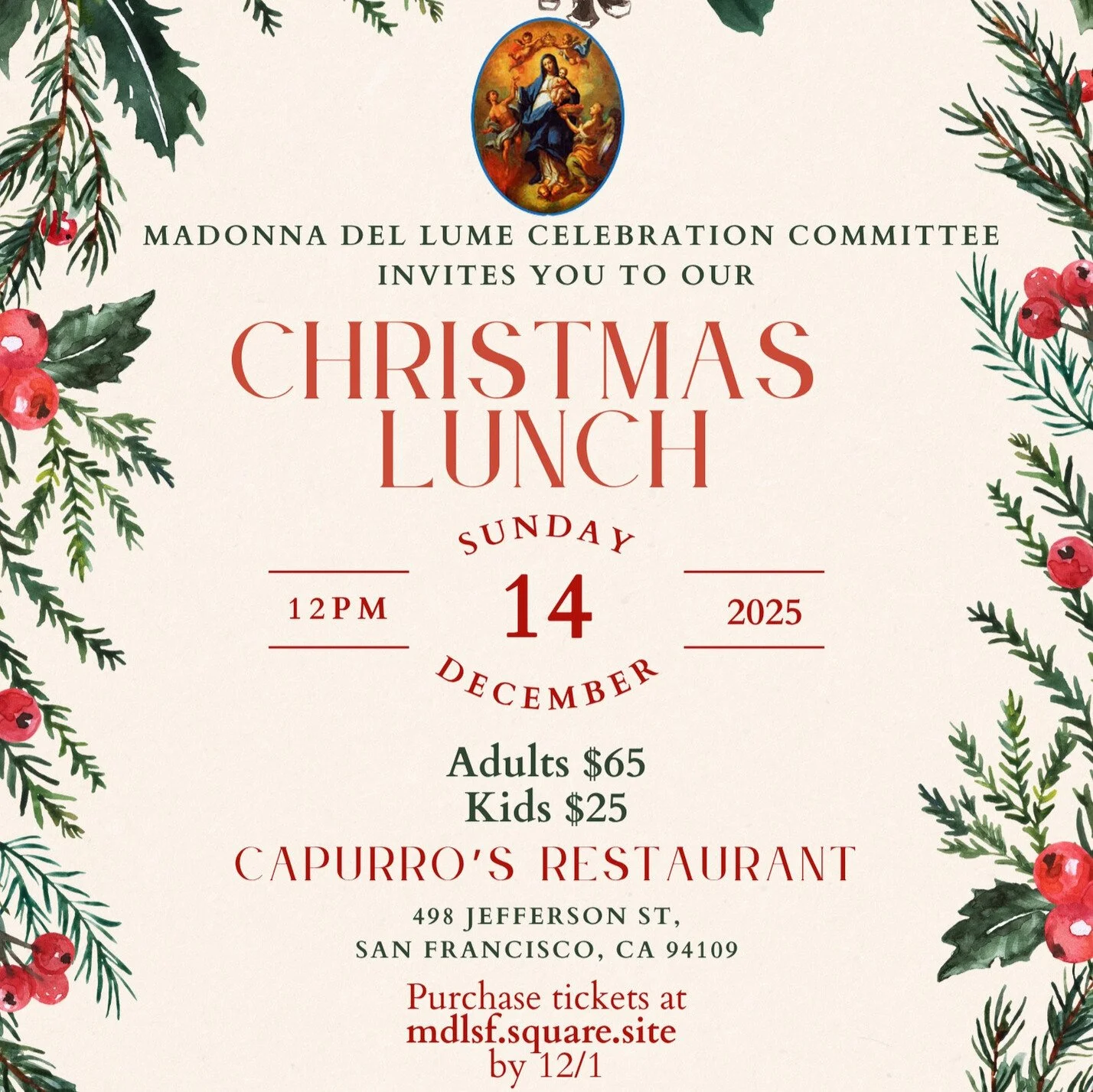 Madonna Del Lume  Christmas Lunch
