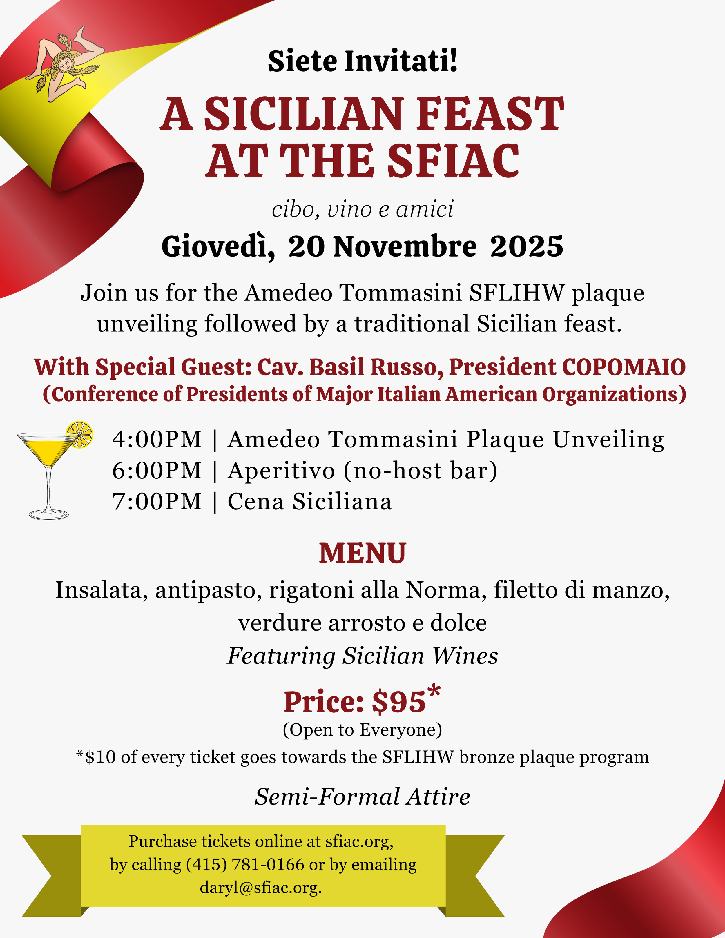 Sicilian Feast at the SFIAC — CIAO Bay Area