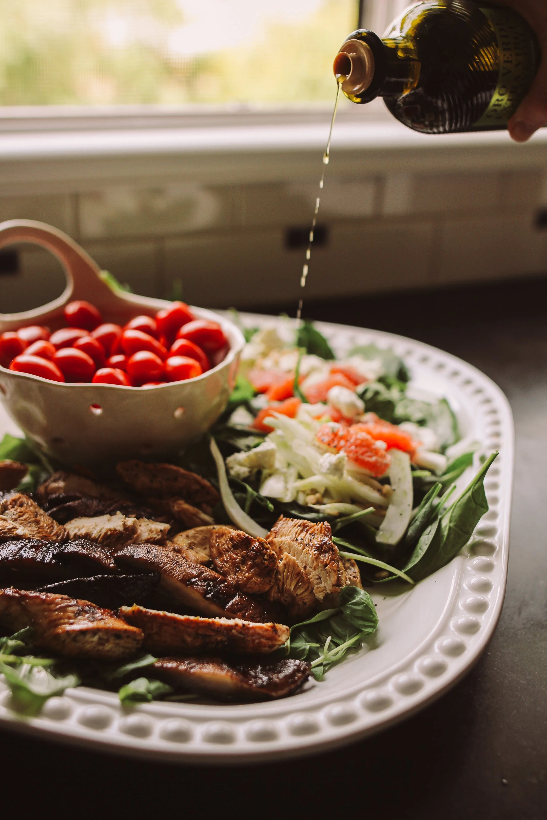 Fresh Fennel Salad with Chicken &amp; Portobellos