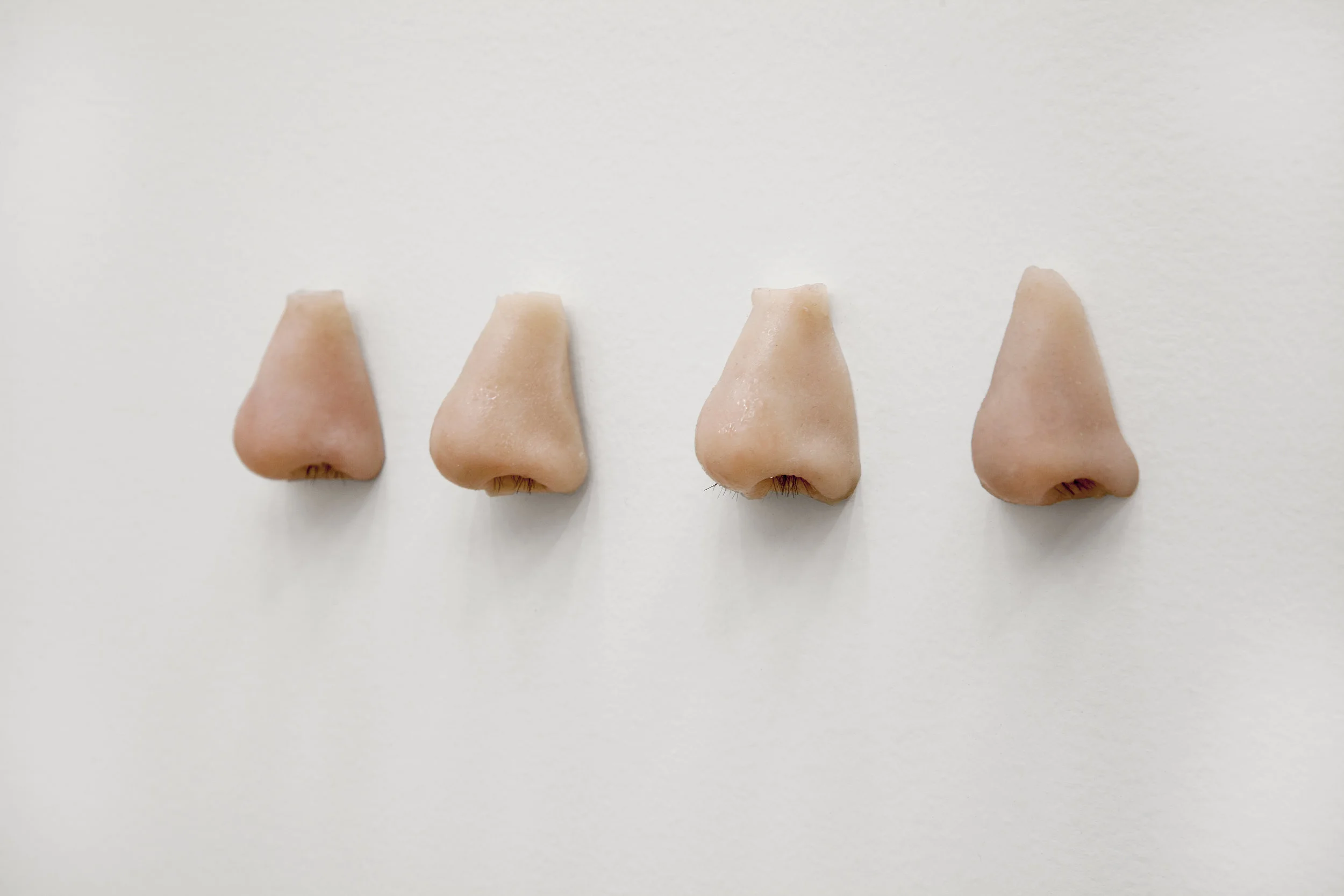 A Nose That Nose , 2016, Pigmented Silicone, human hair, 2 x 14 x 1.5 in