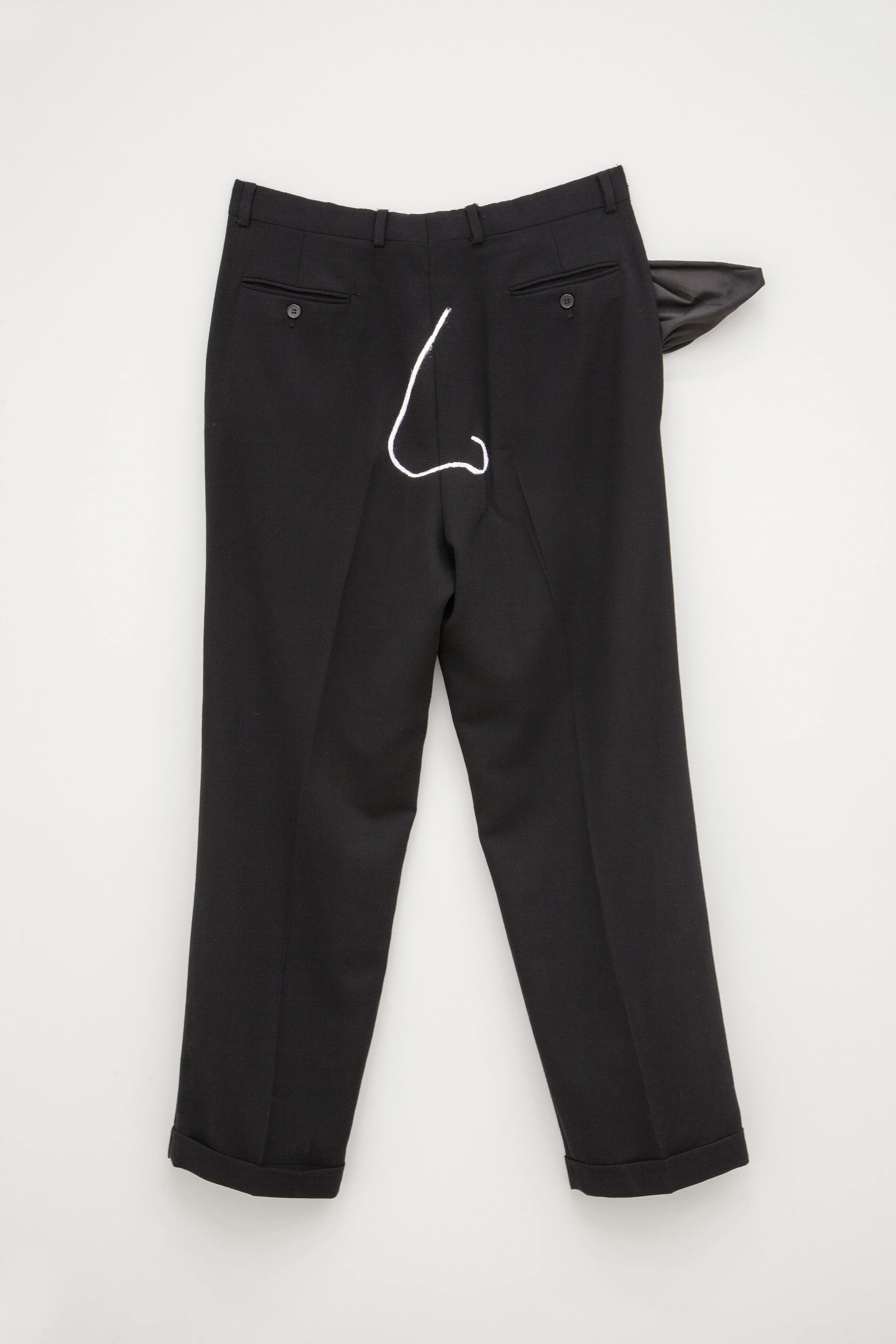 Bully , 2015, Slacks, acrylic paint, 44 x 28 x 2 inches