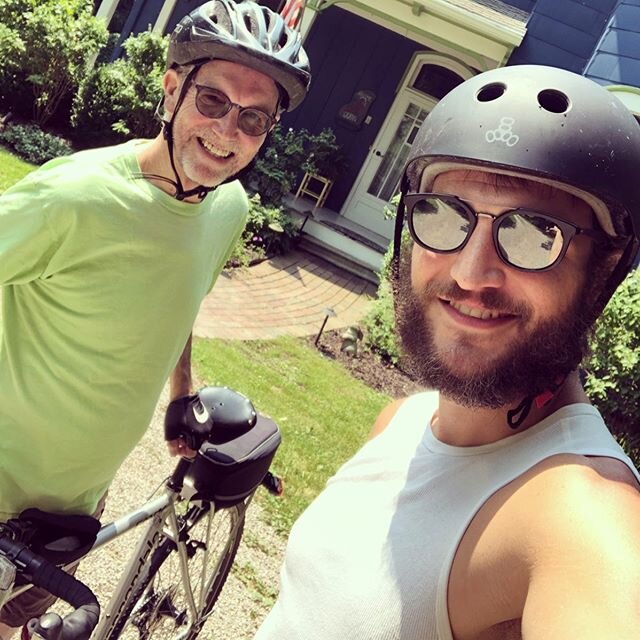 This is has been my first chance in decades to spend Father&rsquo;s Day with my Dad in person! We went for a bike ride, watched a movie, and I made him peach cobbler (with help from @susanquinn1958 and @msloremipsum64 ) I also gave him a Kombucha bre