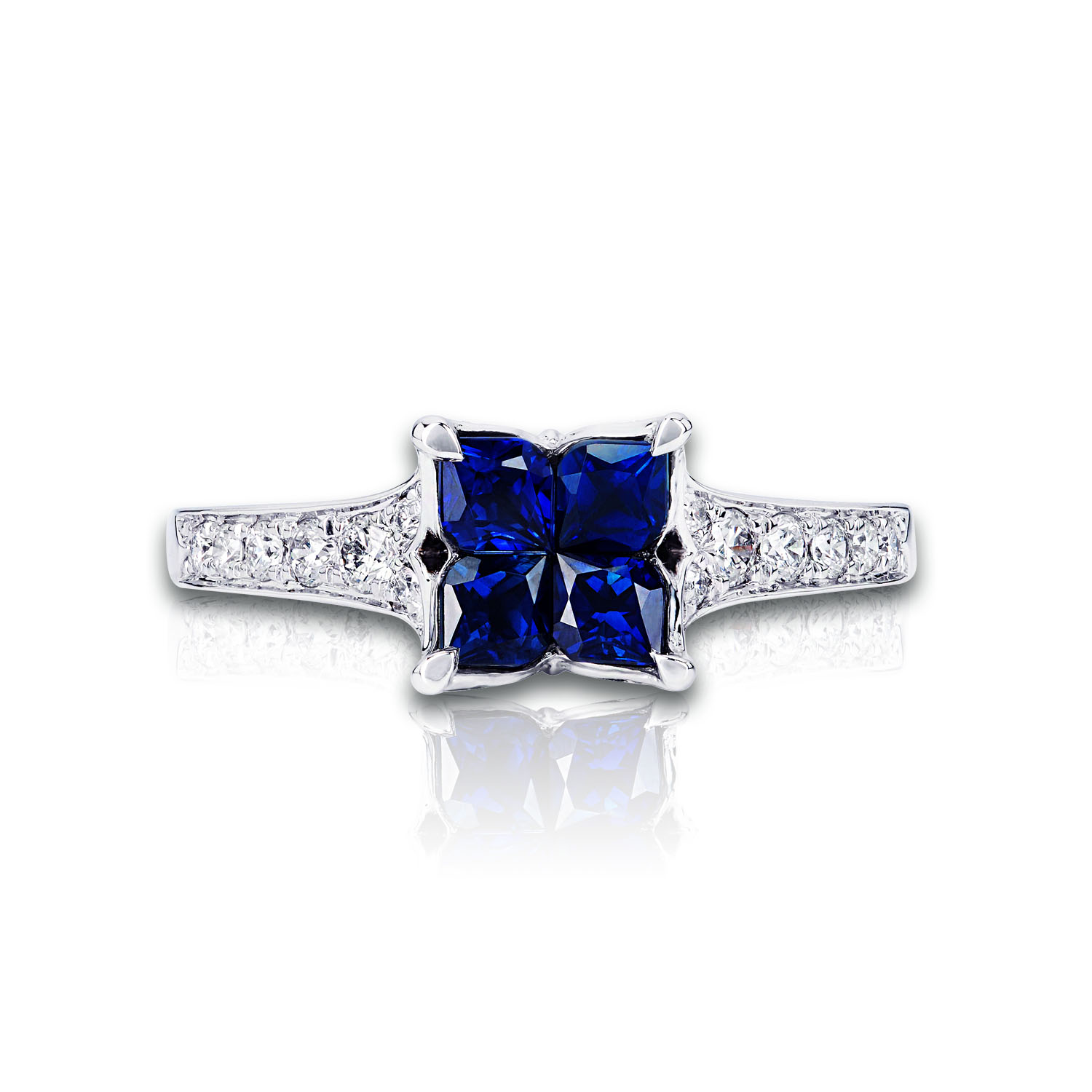 R39-141976 Calla Bloom Sapphire & Diamond Ring — Calla