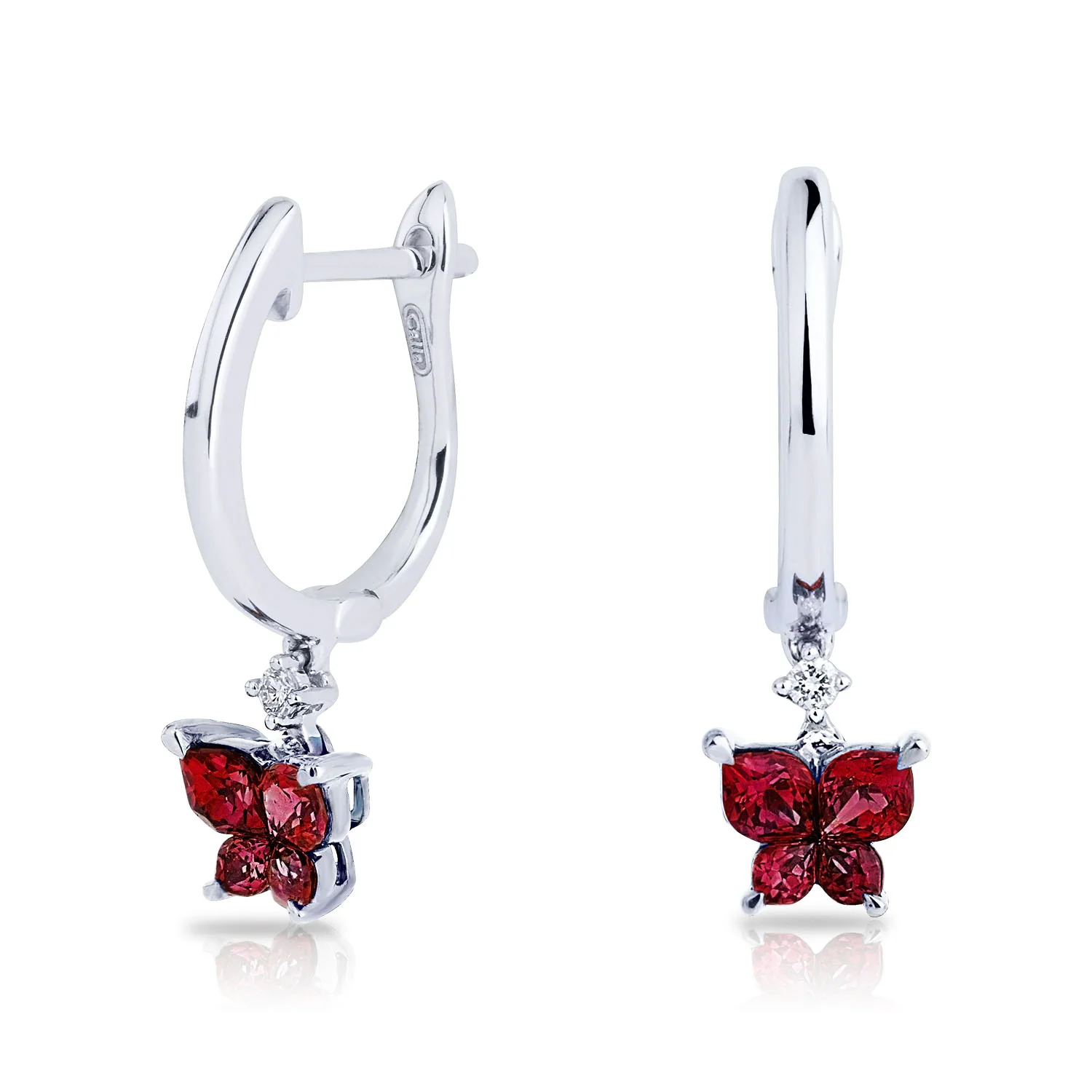 E31-144390 Butterfly Ruby & Diamond Earrings