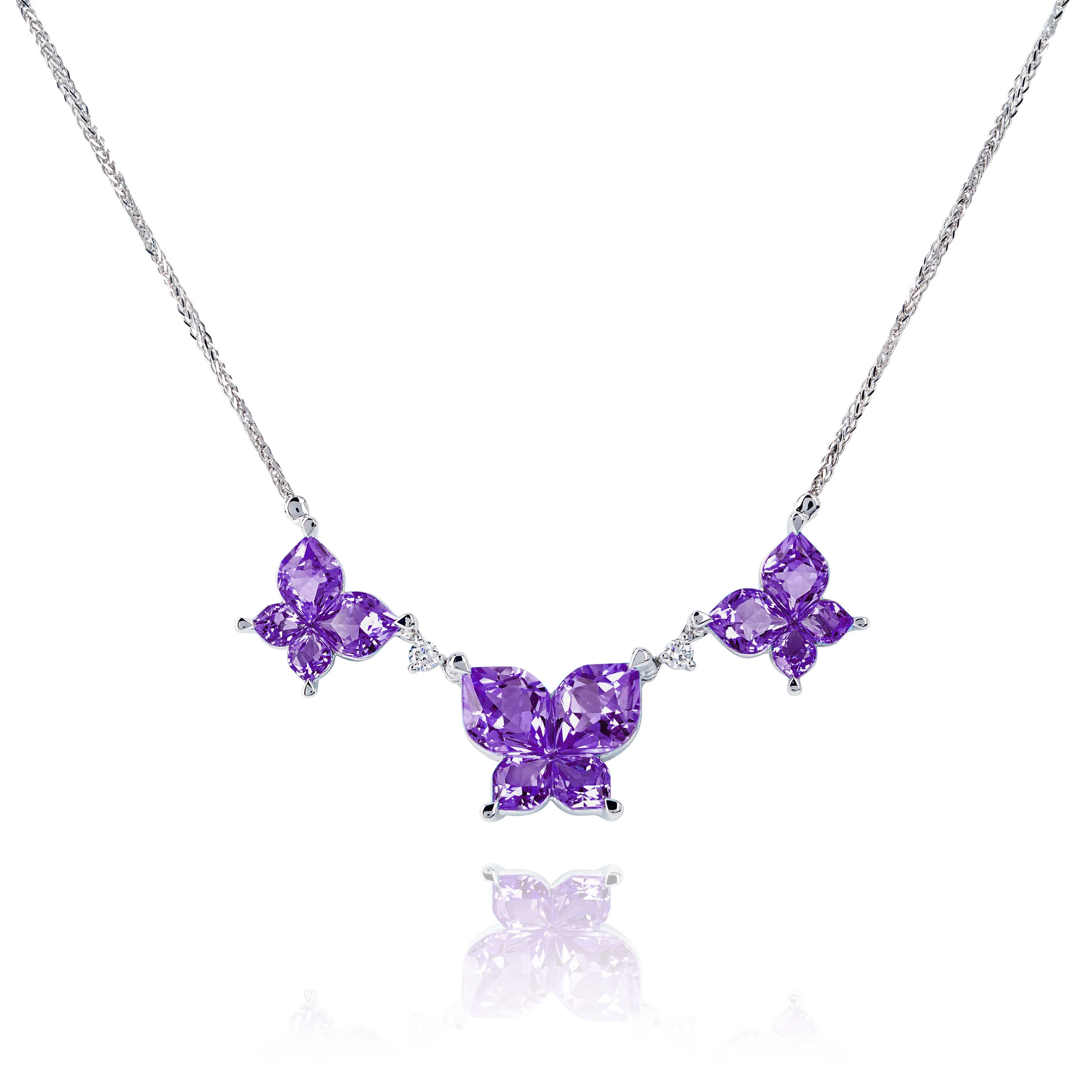 Butterfly Amethyst & Diamond Necklace