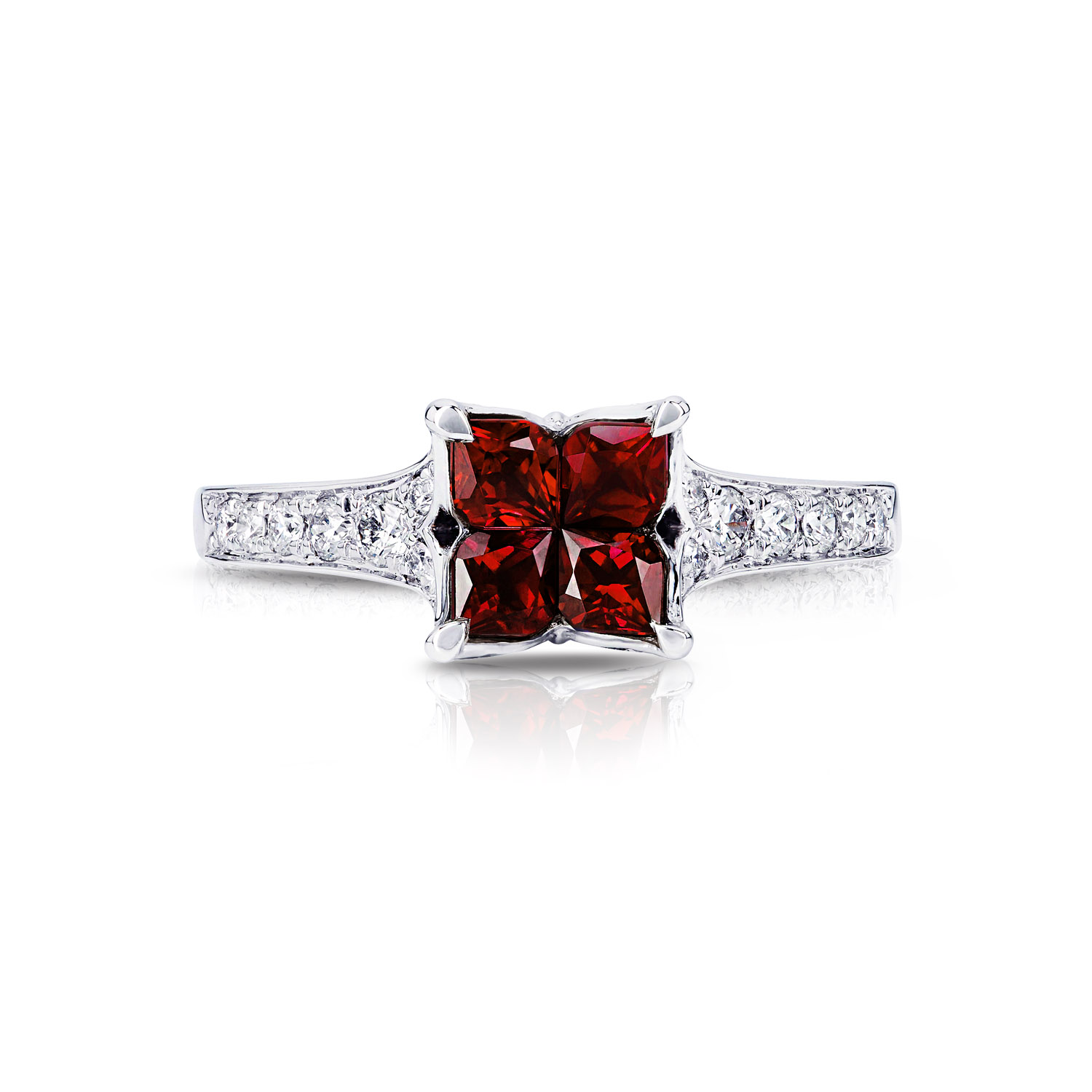R39-141976 Calla Bloom Ruby & Diamond Ring — Calla