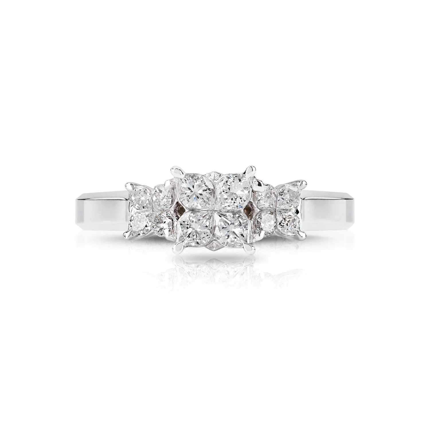 Elegant Calla Cut Diamond Sapphire Ring