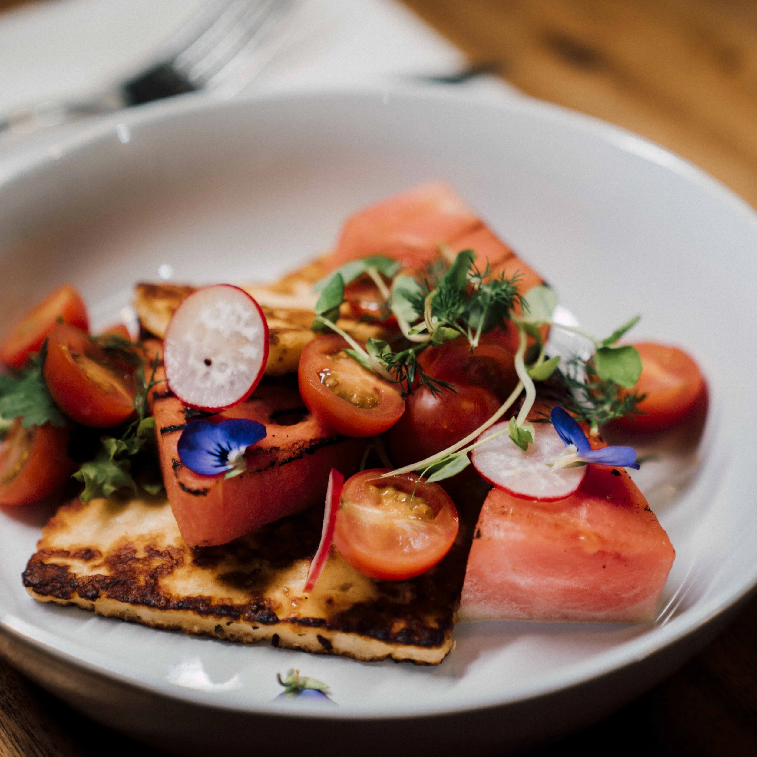 Halloumi and watermelon canape by In Season Catering & Events