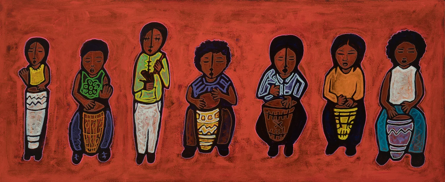 drum circle, 2017, 32x13