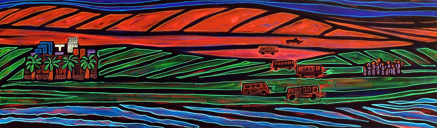 border crossing, 2006, 51x17