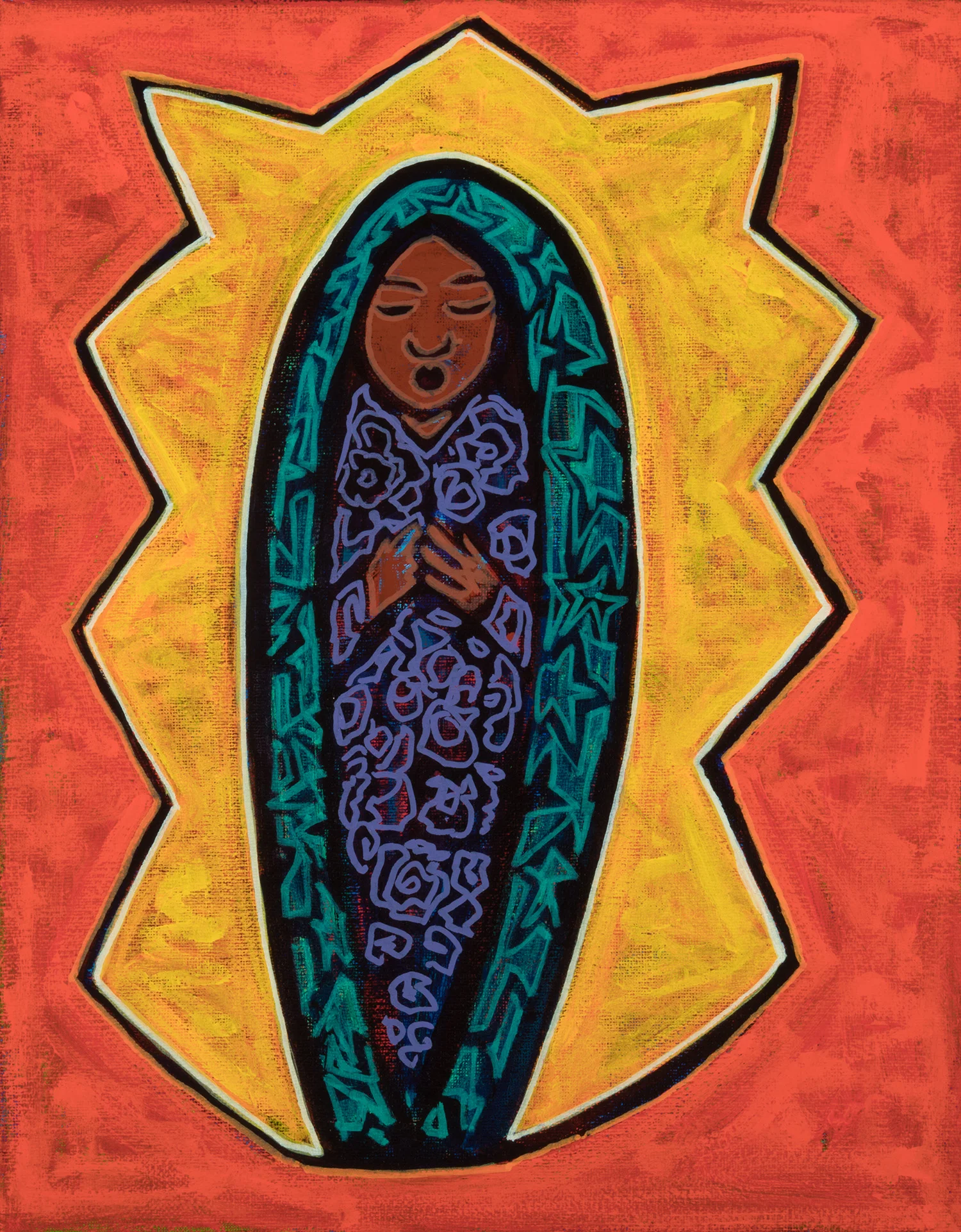 lupe con rojo, 2019, 11x14