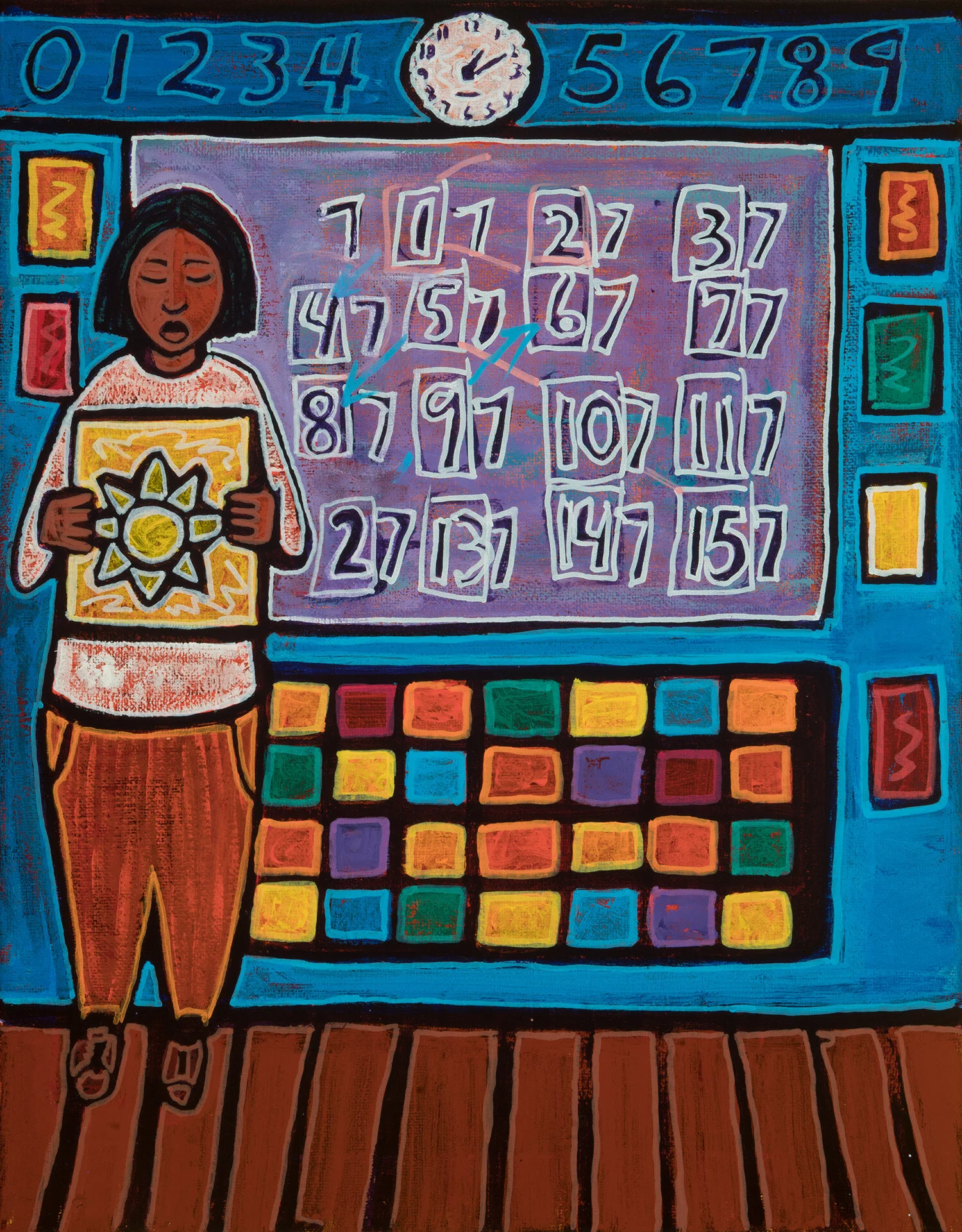 maestra, 2019, mixed media on canvas, 11x14