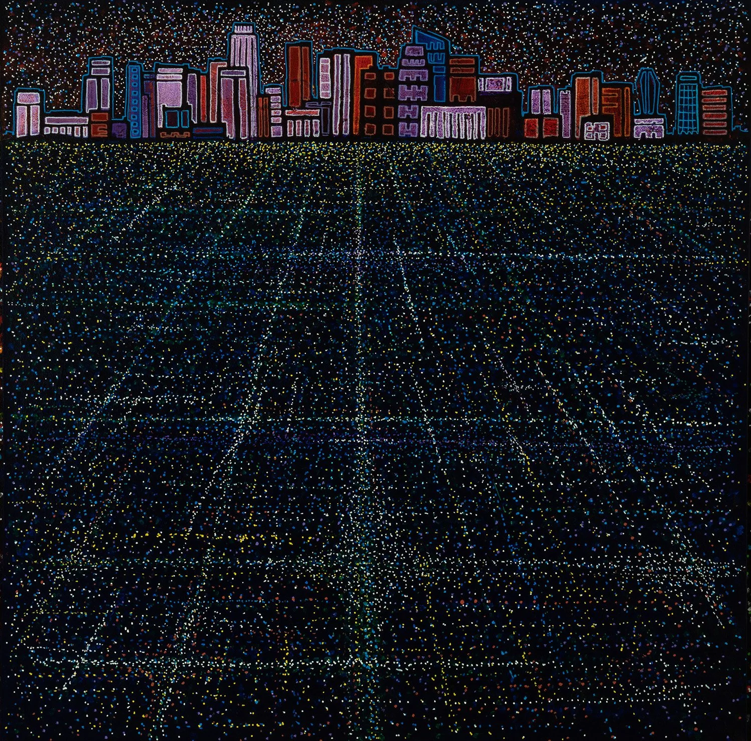 city lit, 2022, acrylic and enamels on canvas, 36x36%22.jpg