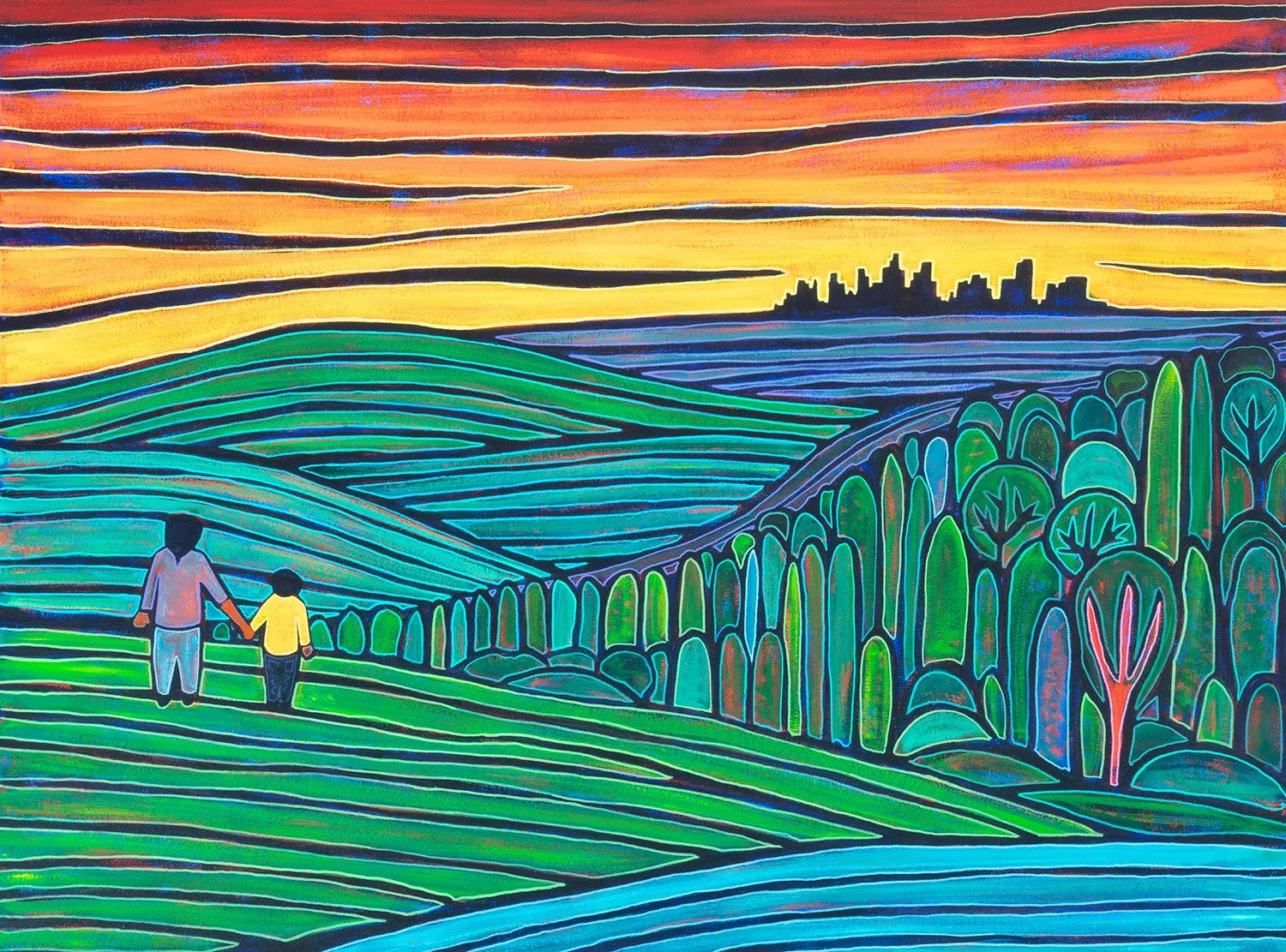 hike, 2024, acrylic and enamels on canvas, 48x36%22.jpg