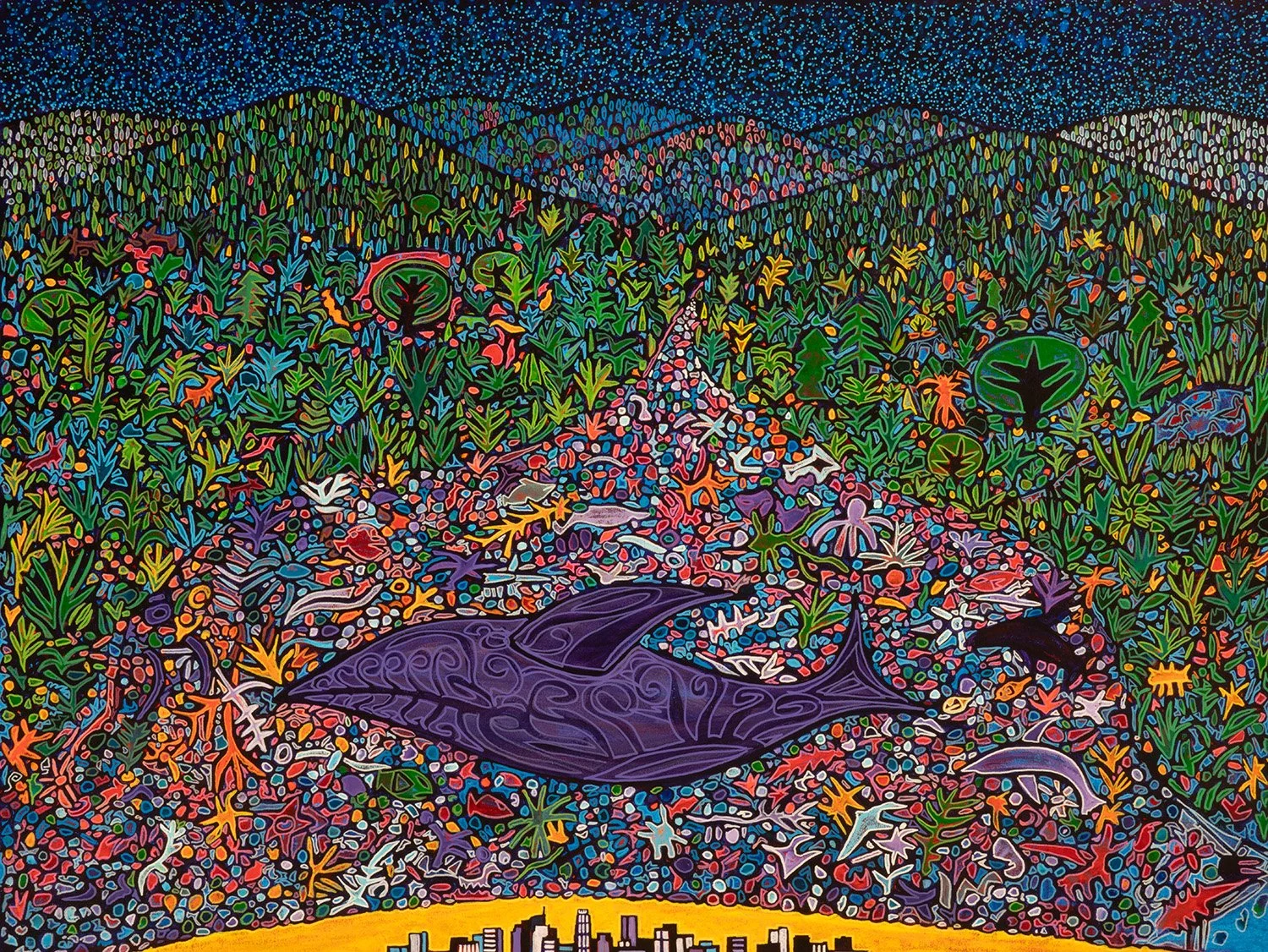 atmospheric river, 2024, acrylics and enamels on canvas, 48x36.jpg
