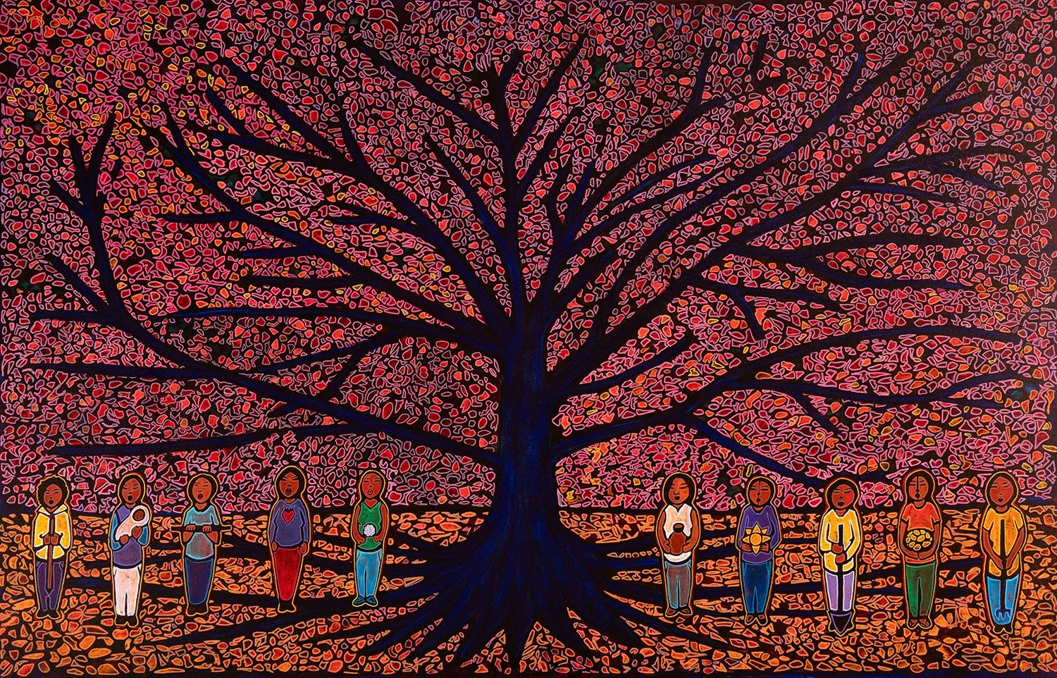land protectors, 2026, acrylics and enamels on canvas, 72x47%22.jpg