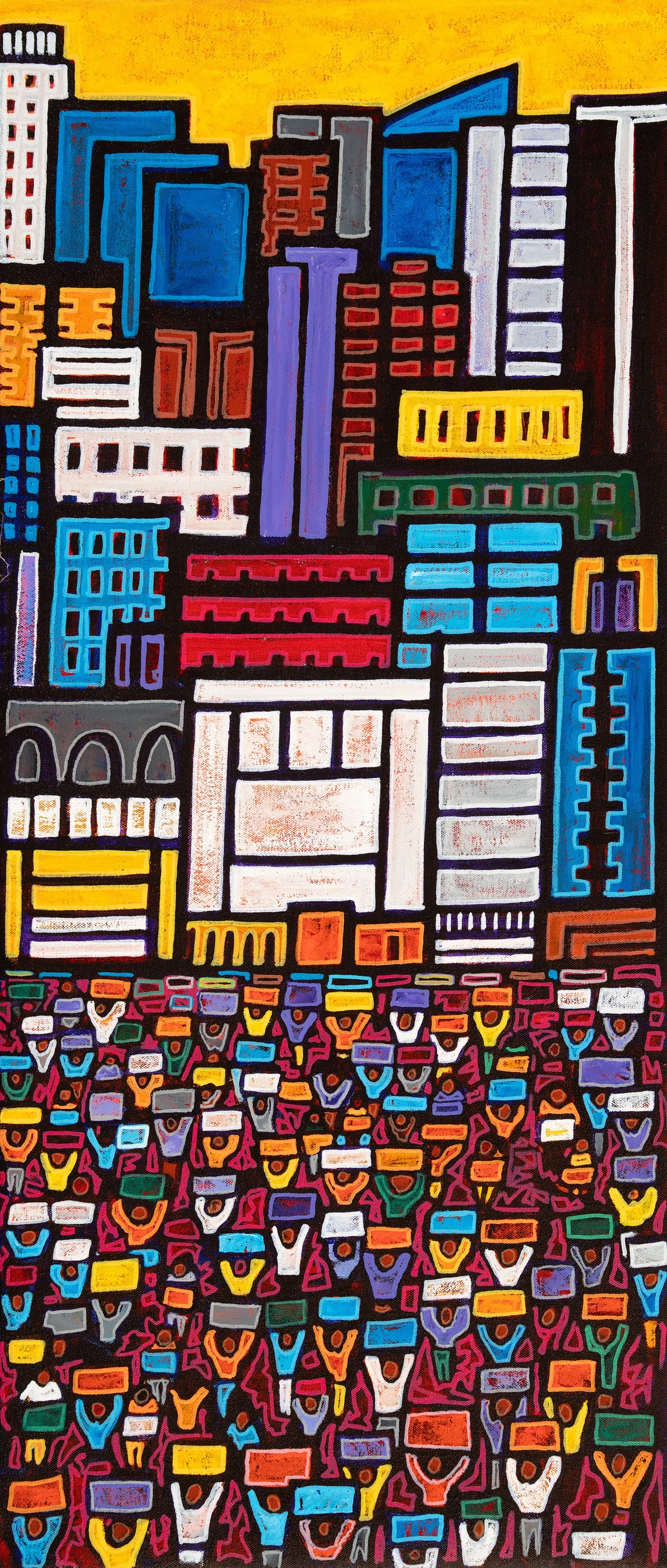 lil marcha, 2026, acrylics and enamels on canvas, 14x32%22 .jpg