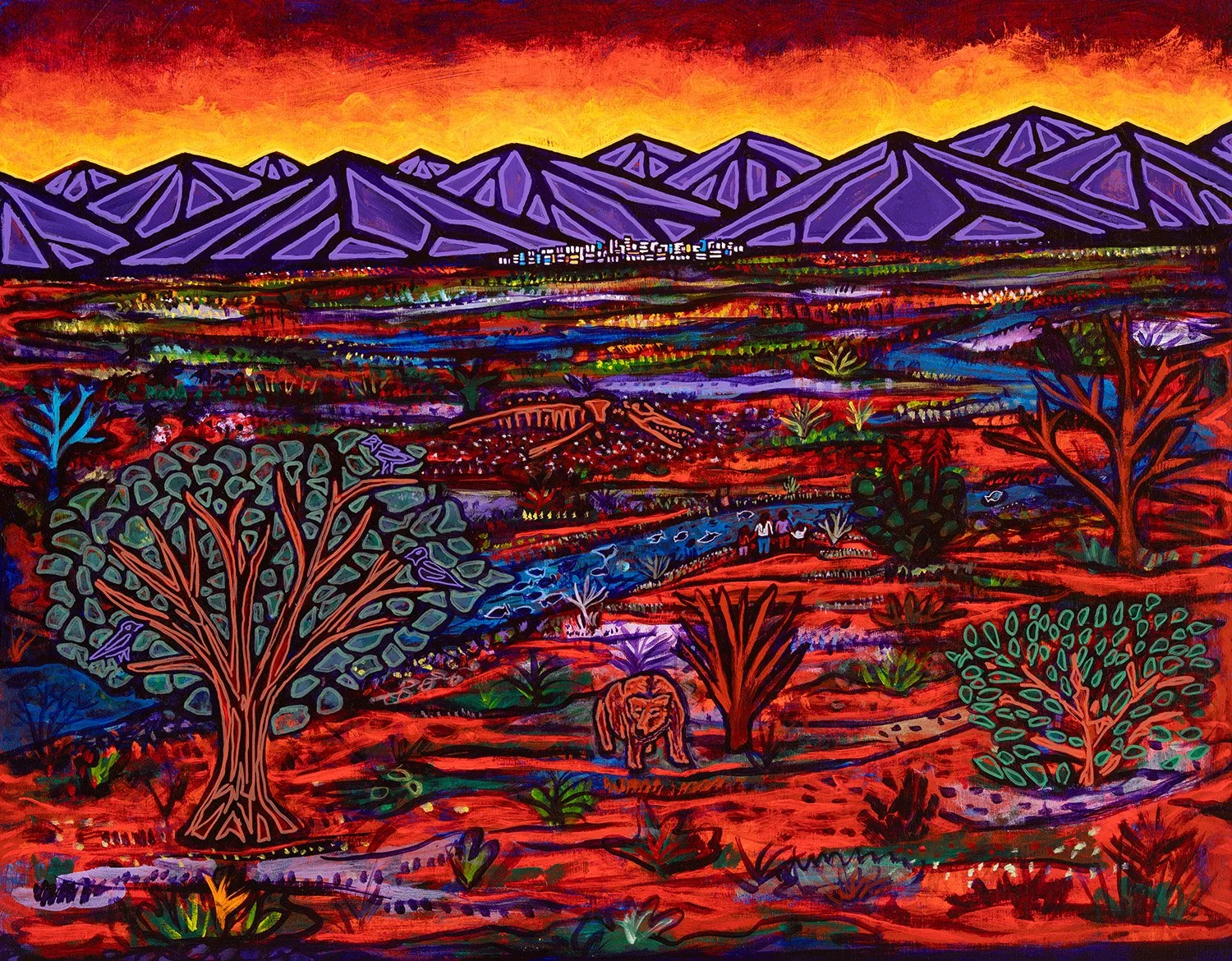 whale migration, 2026, acrylics and enamels on wood, 30x24".jpg