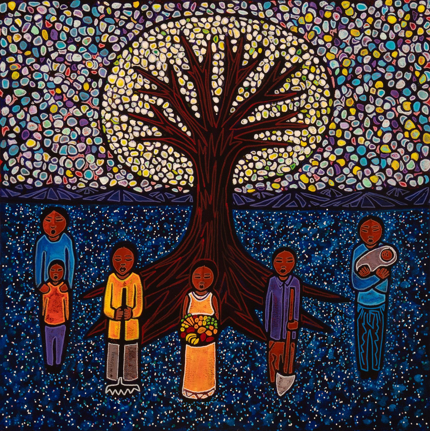 land stewards, acrylics and enamels on canvas, 26x26%22.jpg
