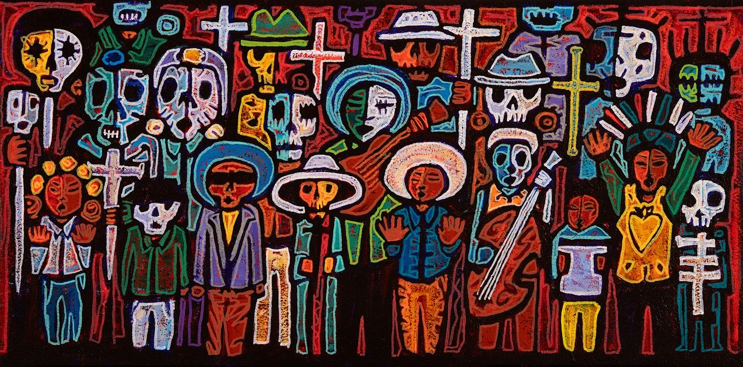procession, 2026, acrylics and enamels on canvas, 24x12".jpg