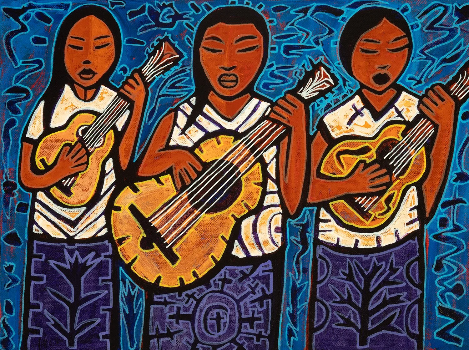 trio, 2024, acrylics and enamels on canvas, 16x12%22.jpg