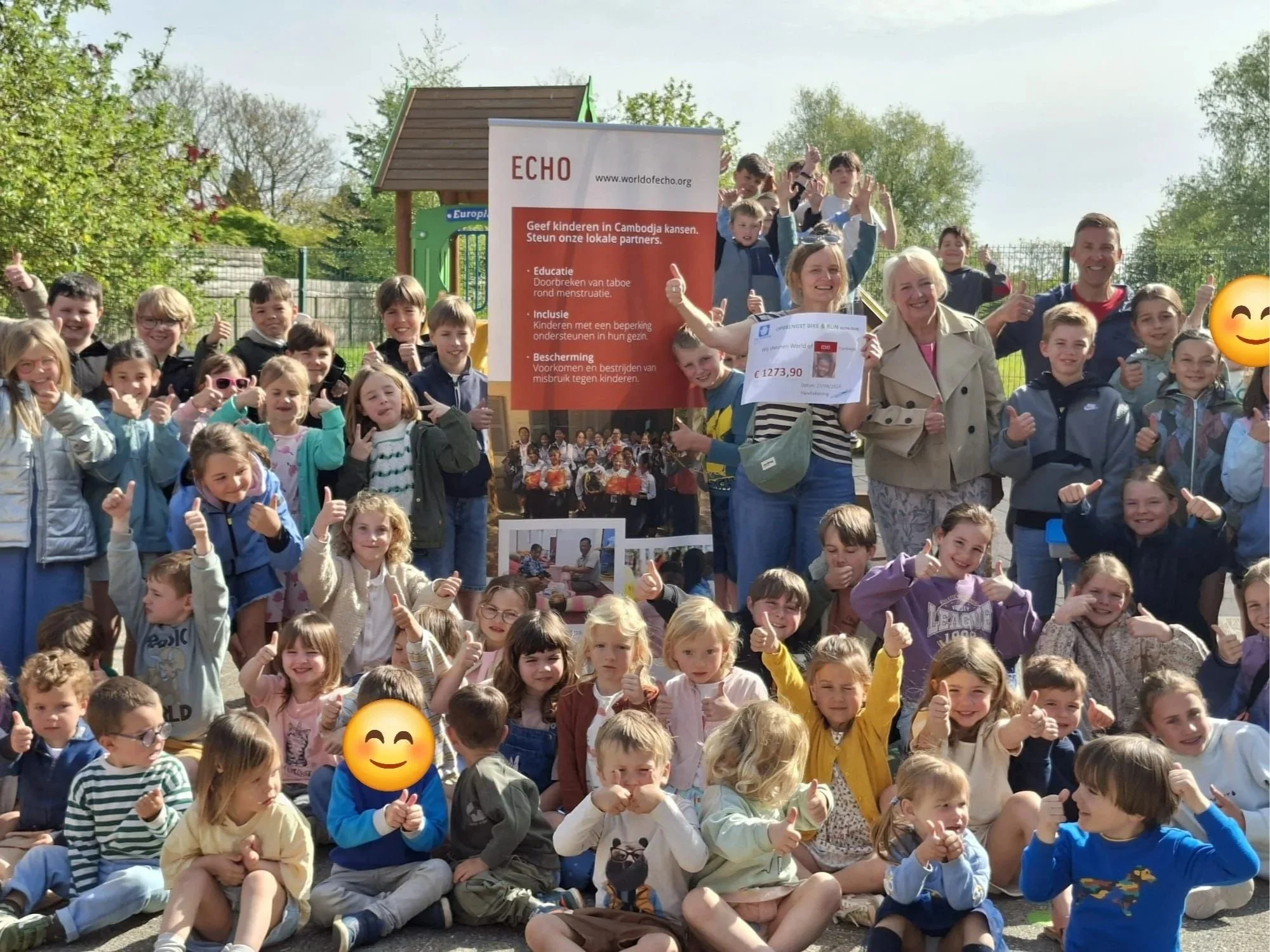 Vrije basisschool De Bellewij fietst en loopt voor ECHO!