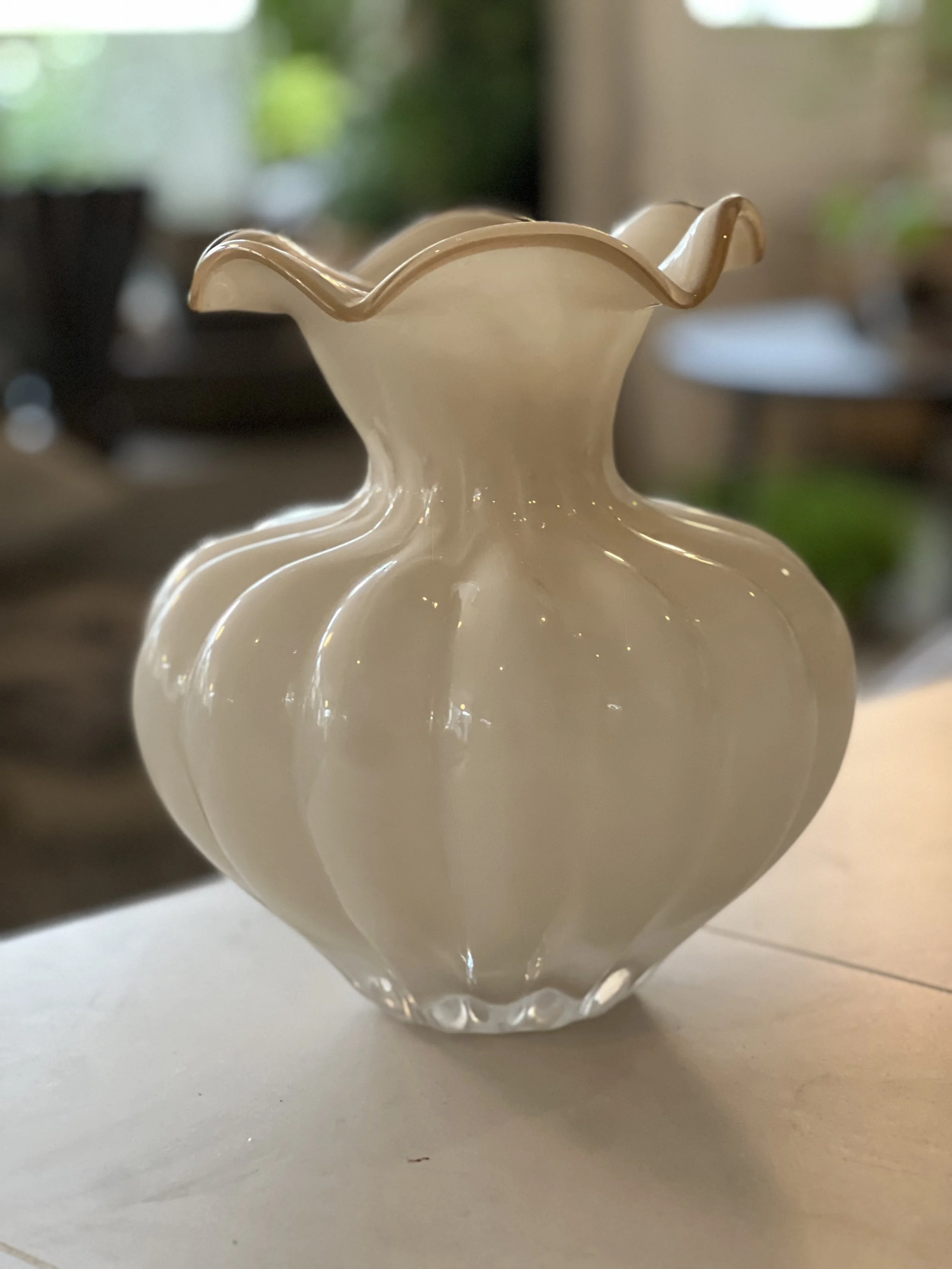 Vase glass creme