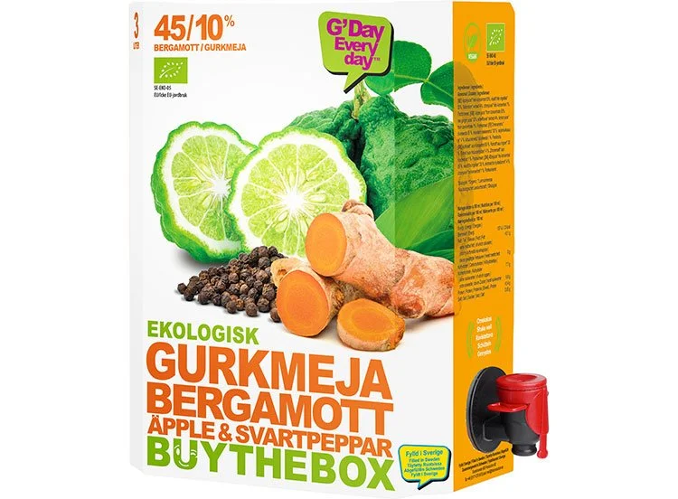 Gurkmeja och bergamott 3l BIB