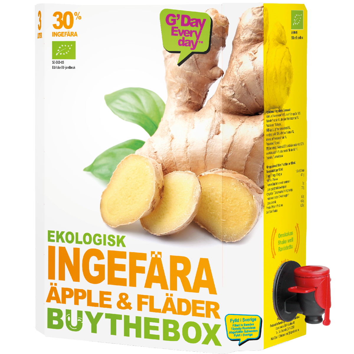 Ingefära, äpple och fläder 3l BIB