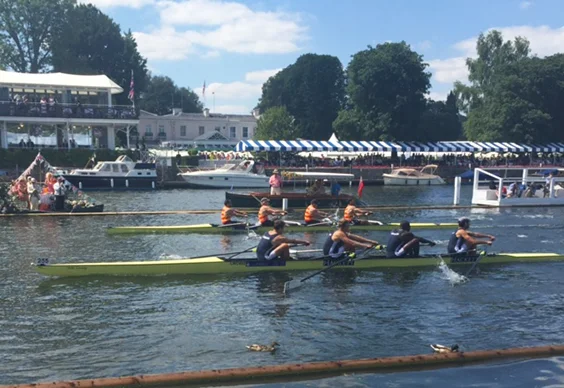 One of the toughest match races of the regatta, the LRC 4- show fortitude under pressure against Whanganui Rowing Club, New Zealand