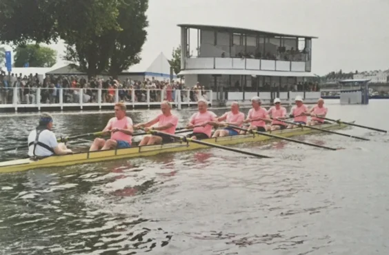 50 years on - this crew won the final against the University of Pennsylvania by three lengths having beaten Harvard University comfortably in the semi-final in the morning. Miles Preston at seven.