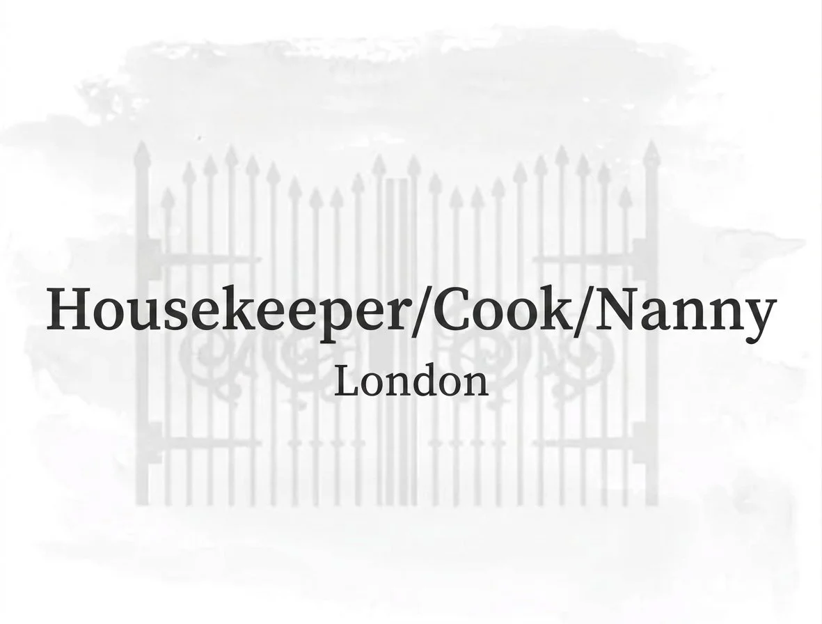 Cook/HK/Nanny: Russian Speaker.  £60k Start Self employed. 