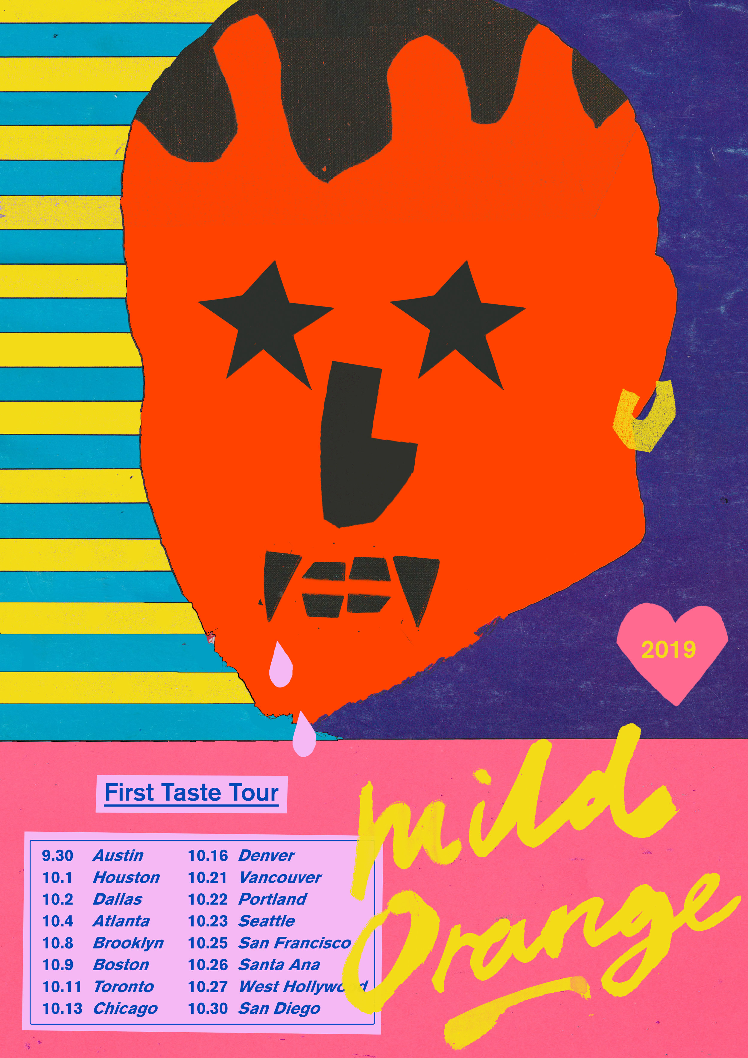tour poster for MIld Orange — WYATT KNOWLES