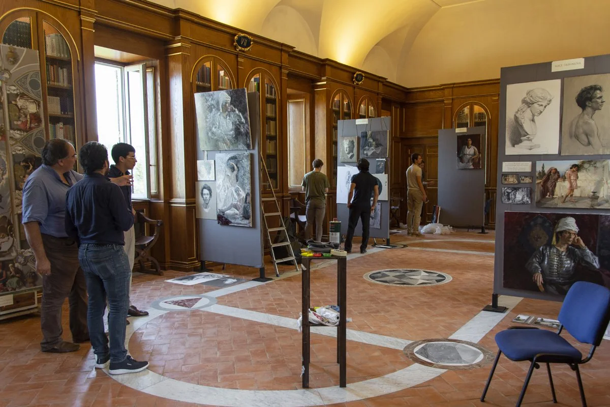  The hall in use during the Poikile Art Course exhibition. 