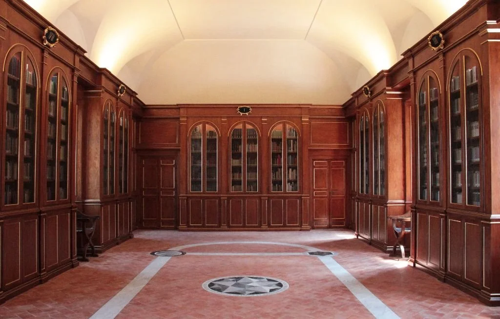  The library and floor completed. The bookcases were crafted by  ETdM design . 