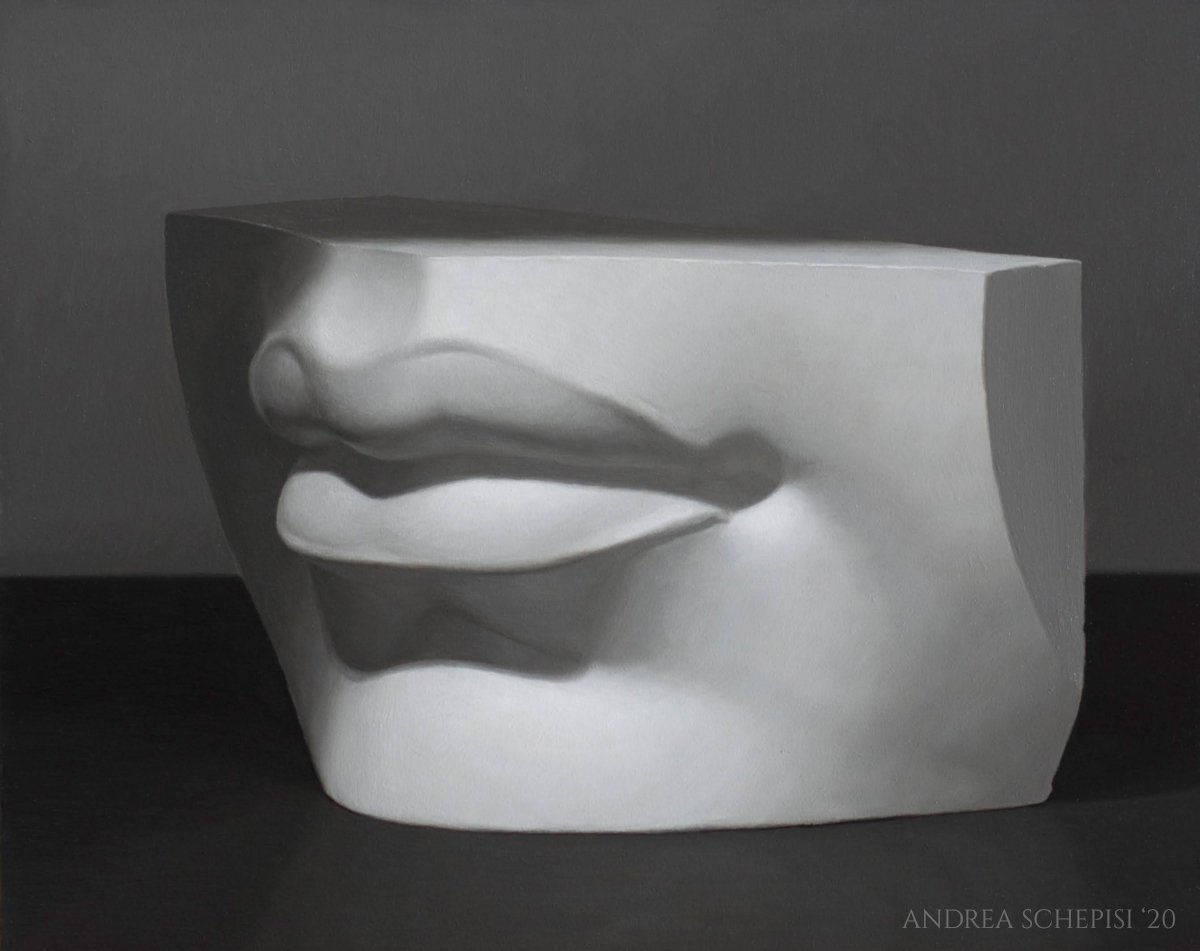 2020 Oil Study - Monochrome Painting - David's Mouth