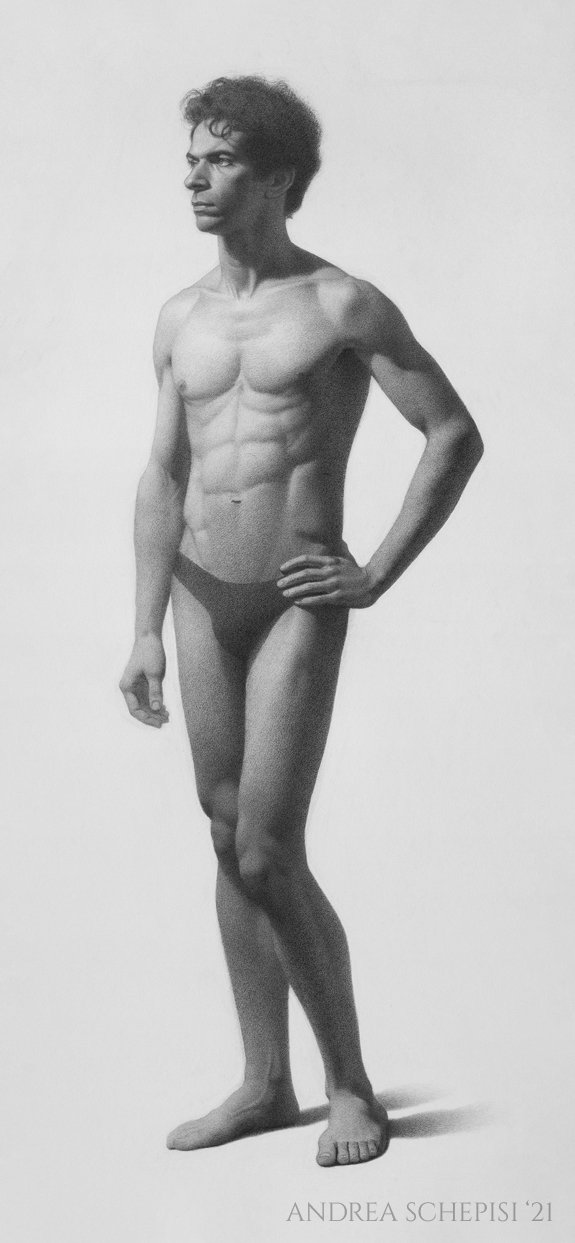 2021 Graphite Study - Figure Drawing - Enrico Cecini
