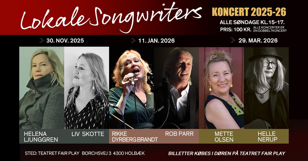 Lokale Songwriters på Fairplay 2025 og 2026. Concert with Helle Nerup Band