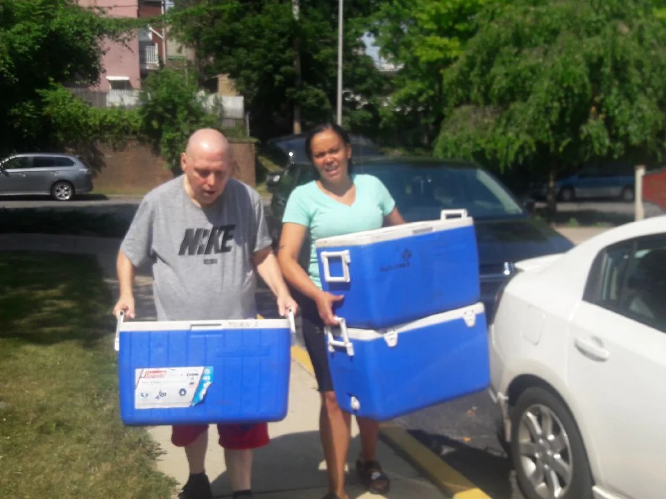 Ron Trout and Lucy Aponte answered the question of "Why do you like to deliver meals?" by stating this: "We just like helping people out!" (Ron has been delivering meals to Yorktown Apartments for many years.)